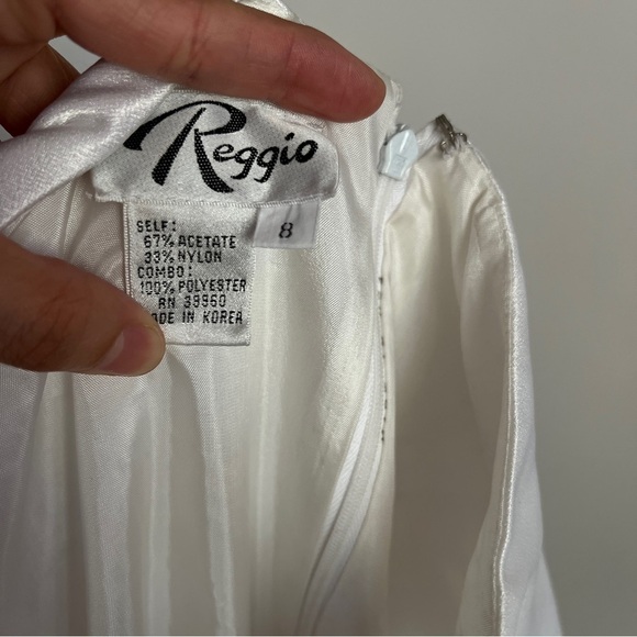 Vintage Reggio Elegant Black and White Burgundy Evening Gown-Size 8 - Picture 10 of 11